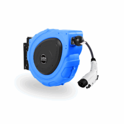 65ft Retractable EV Charging Cord - Blue