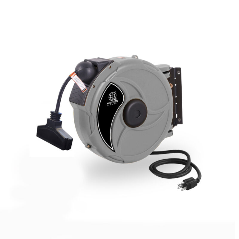 30ft Retractable Extension Cord Reel - Grey