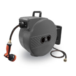 100ft Heavy Duty Retractable Garden Hose Reel – Grey